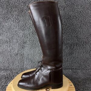 Vtg Marlborough Equestrian Riding Boots Women Sz 7 Brown Leather Made in England